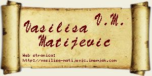 Vasilisa Matijević vizit kartica
